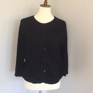 Cotton cardigan, black w little dots details